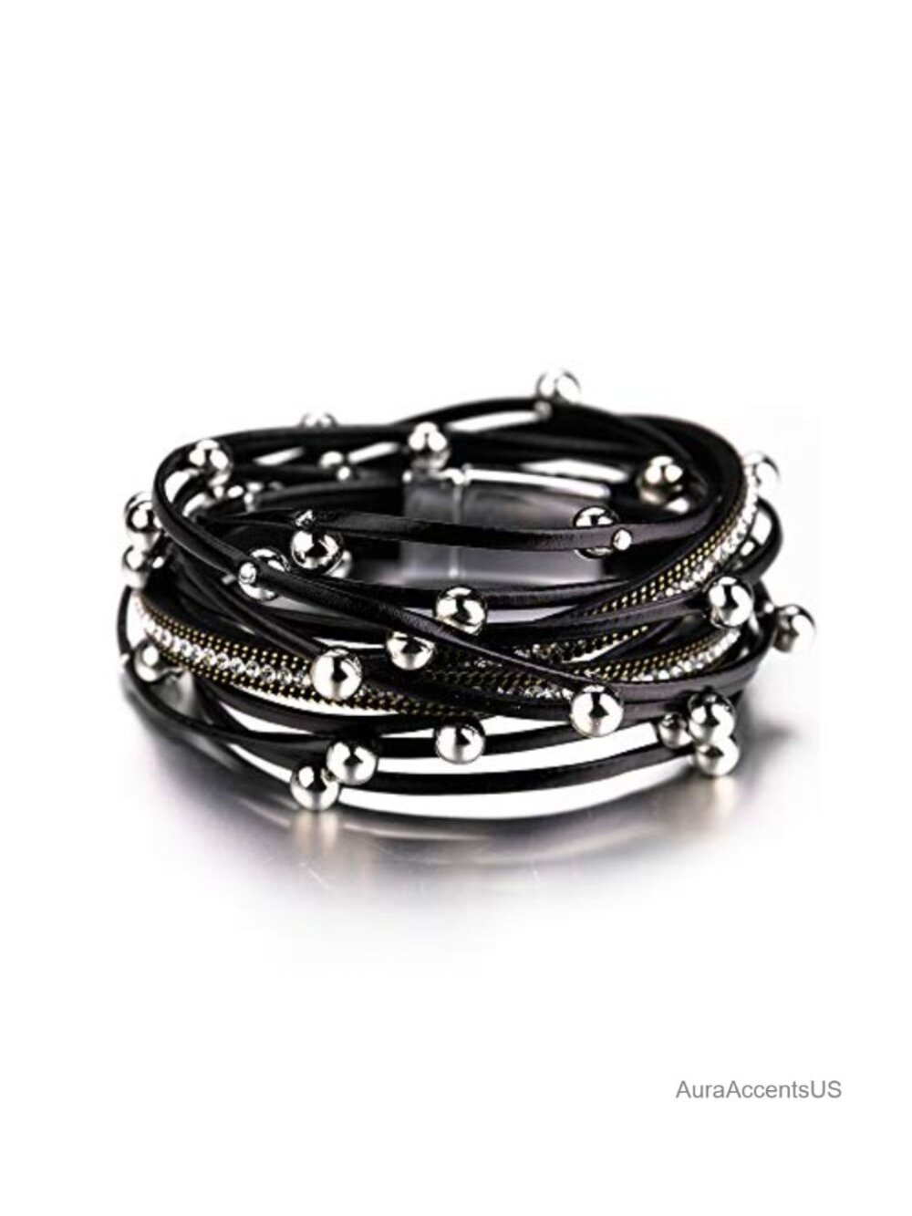 Faux Leather Wrap Bracelet for Women Boho Western Layered Jewelry